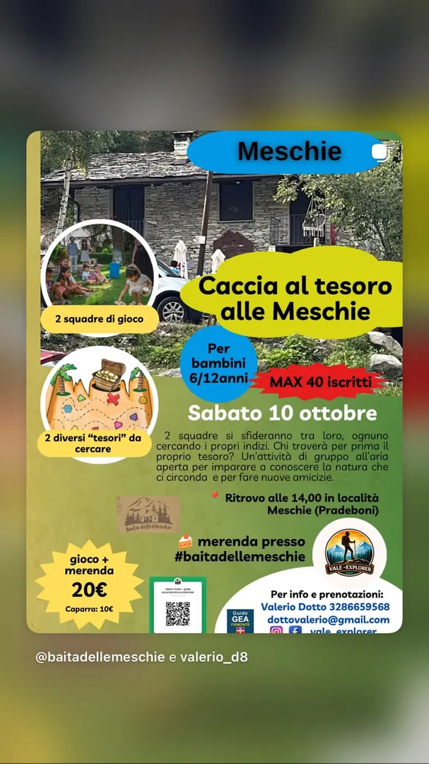 Locandina Caccia al tesoro alle Meschie - Vale Explorer