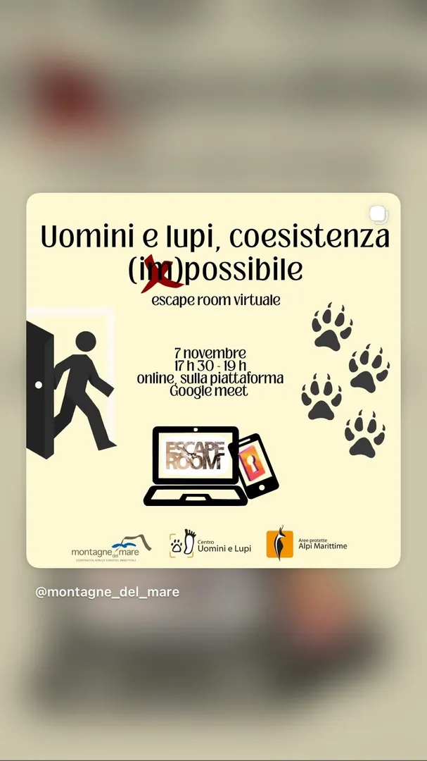 Locandina Uomini e lupi, coesistenza (im)possibile - escape room virtuale