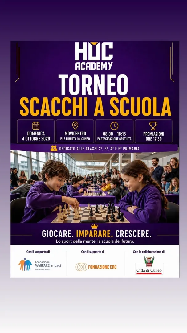 Locandina Torneo Scacchi a Scuola - HUC Academy