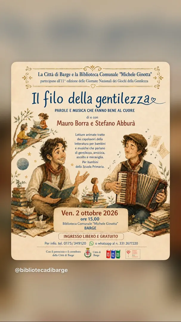 Locandina Il filo della gentilezza - Biblioteca Comunale Michele Ginotta
