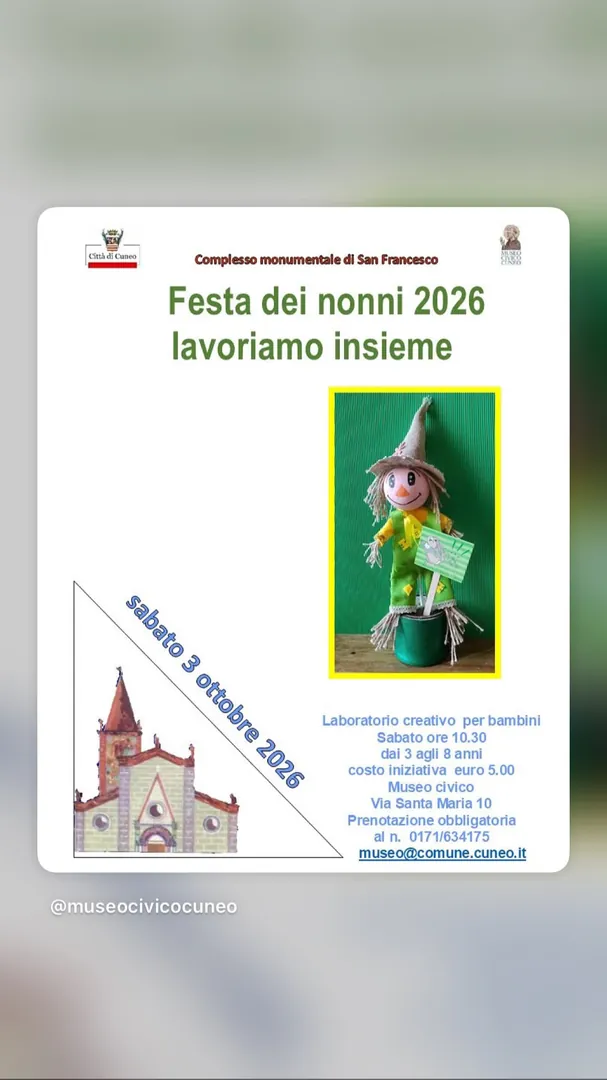 Locandina Festa dei nonni 2026 - lavoriamo insieme - Museo Civico Cuneo