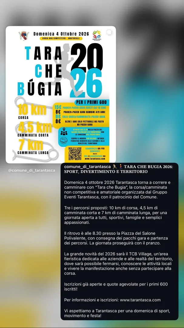 Locandina Tara Che Bugia 2026 - Gruppo Eventi Tarantasca