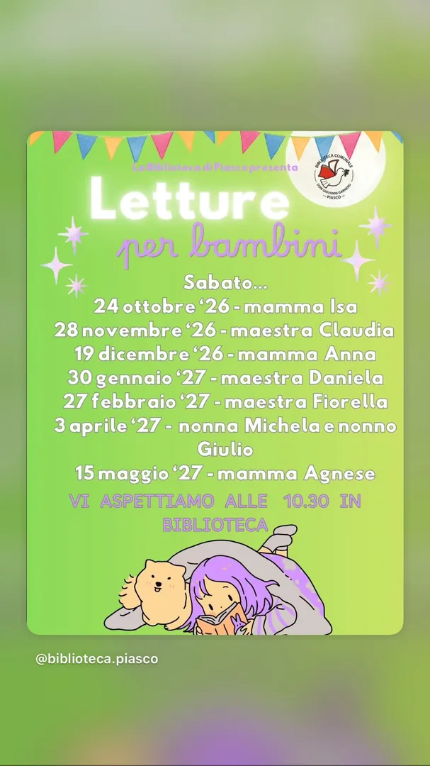 Locandina Letture per bambini - maestra Daniela