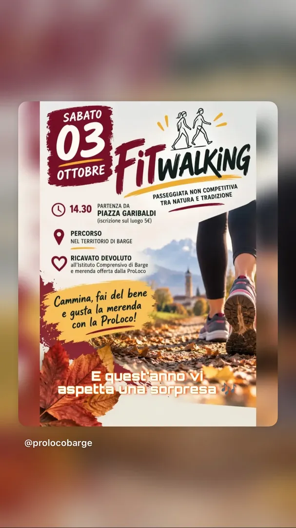 Locandina FitWalking - Pro Loco Barge