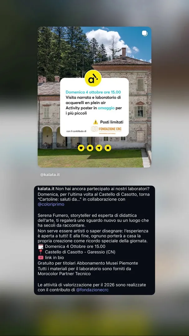 Locandina Cartoline: saluti da... - Visita narrata e laboratorio di acquerelli en plein air