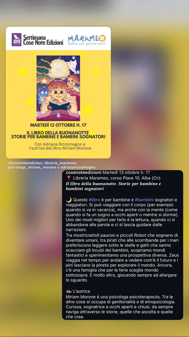 Locandina Il Libro della Buonanotte - Storie per Bambine e Bambini Sognatori - Libreria Marameo