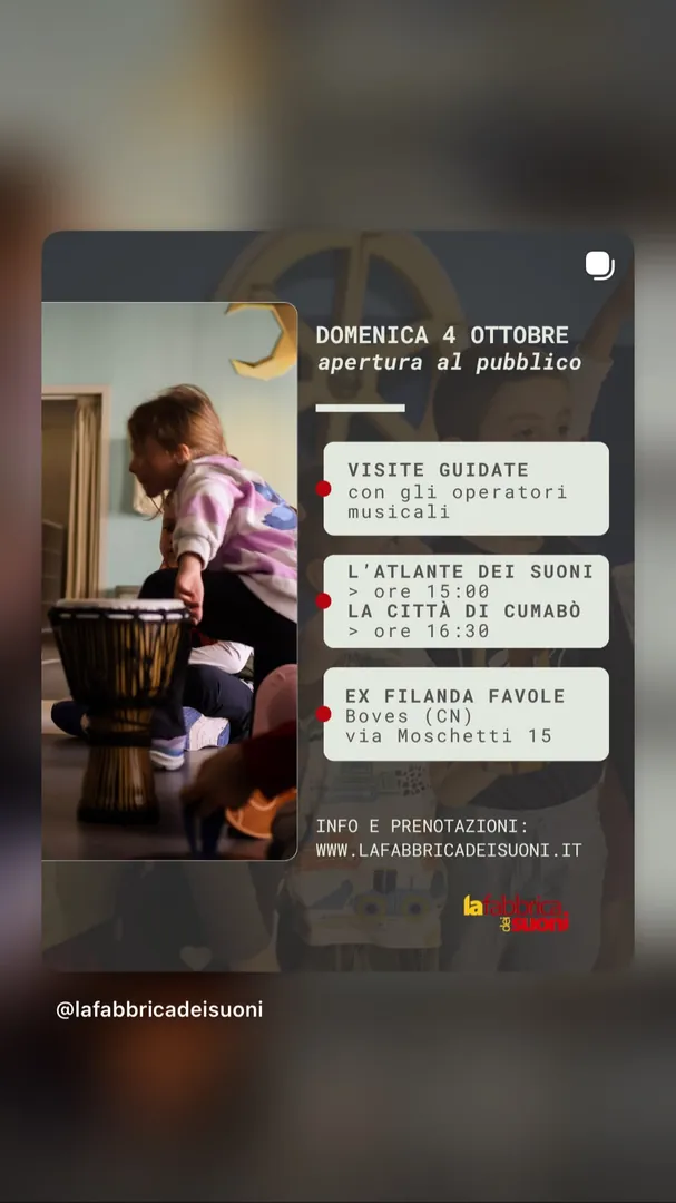 Locandina Apertura al Pubblico La Fabbrica dei Suoni