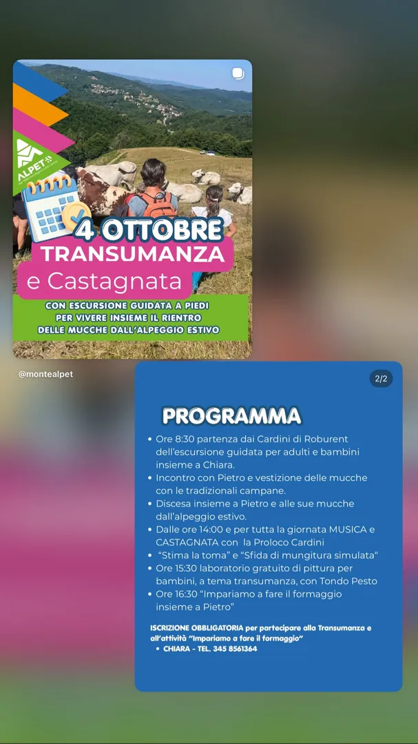 Locandina Transumanza e Castagnata
