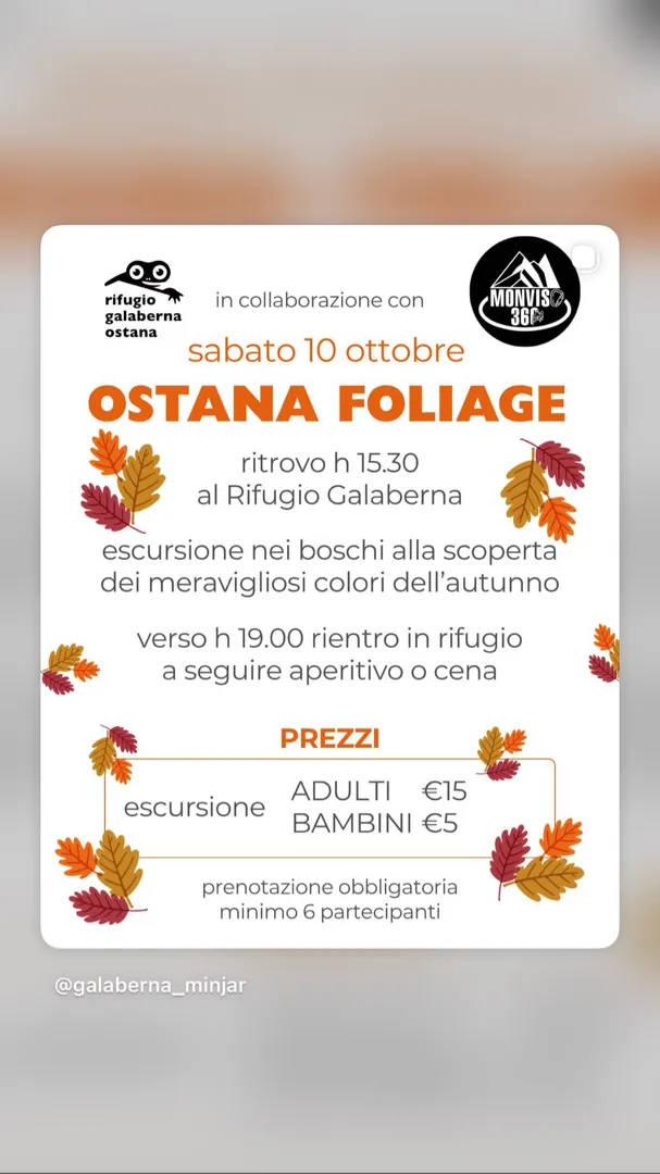 Locandina Ostana Foliage - Rifugio Galaberna Ostana