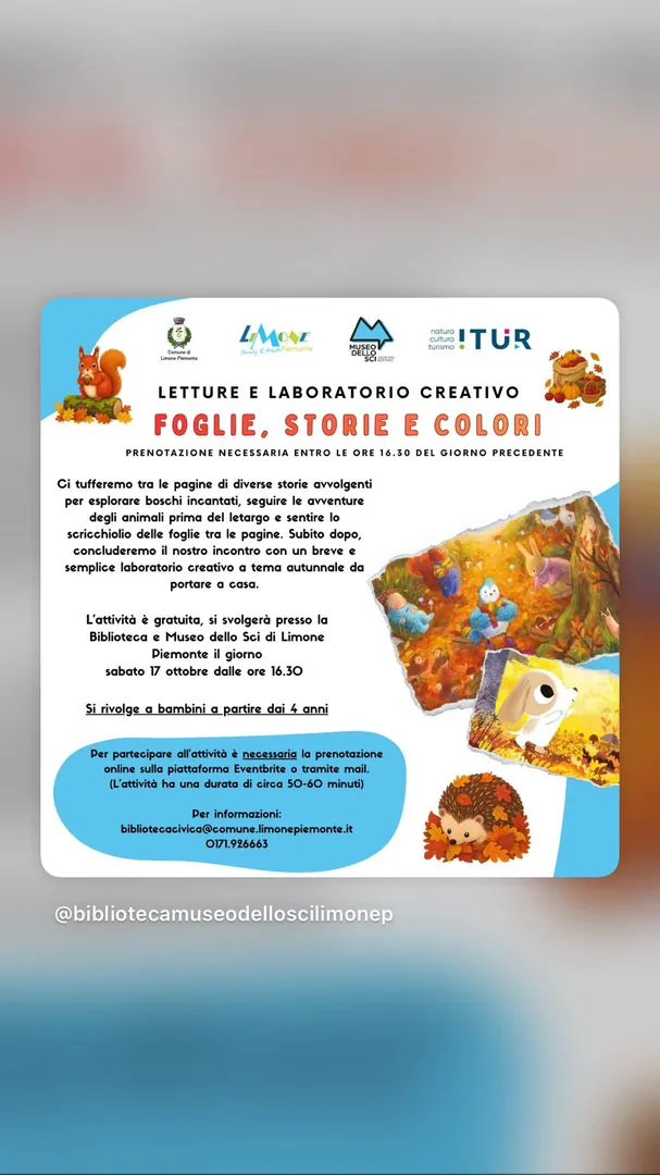 Locandina Foglie, Storie e Colori - Letture e Laboratorio Creativo