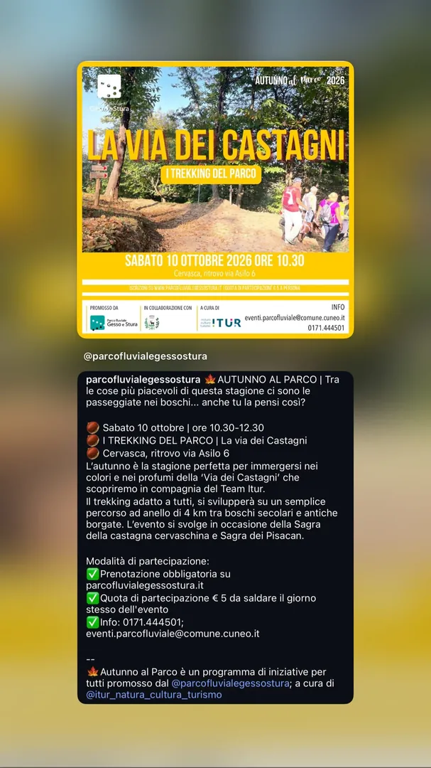 Locandina La Via dei Castagni - I Trekking del Parco