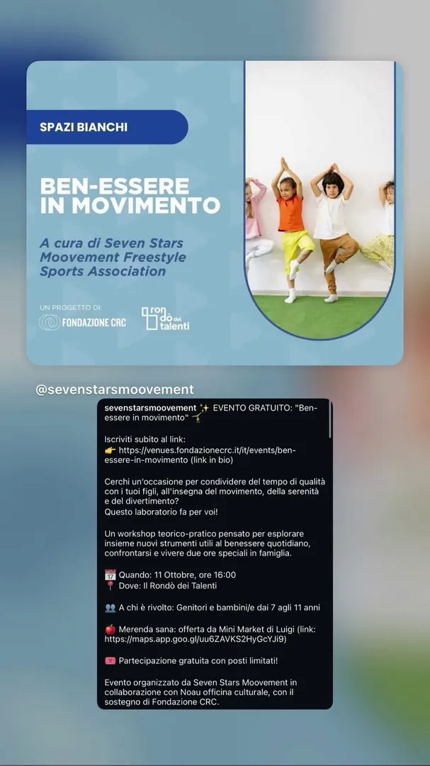 Locandina Ben-Essere in Movimento - Seven Stars Moovement Freestyle Sports Association