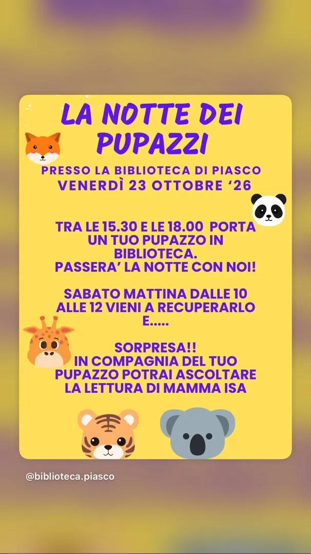Locandina La Notte dei Pupazzi - consegna pupazzo