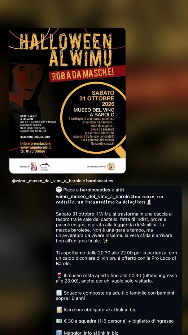 Locandina Halloween al WiMu - Rob a da Masche!