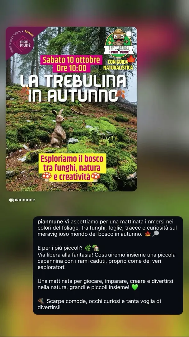 Locandina La Trebulina in Autunno - Laboratori di Pianmune