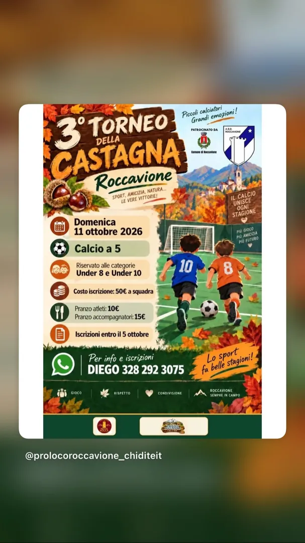 Locandina 3° Torneo della Castagna - ASD Roccavione