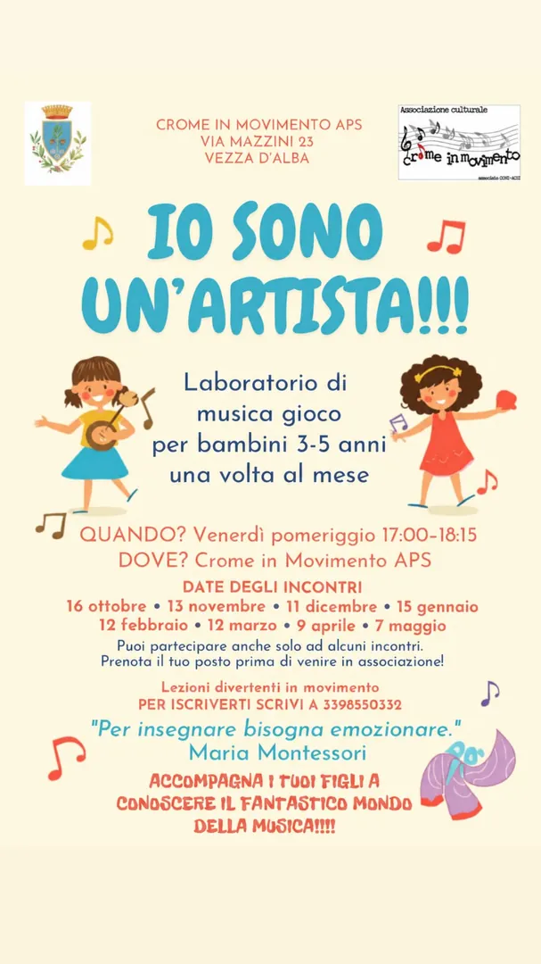 Locandina Io Sono Un'Artista!!! - Crome in Movimento APS