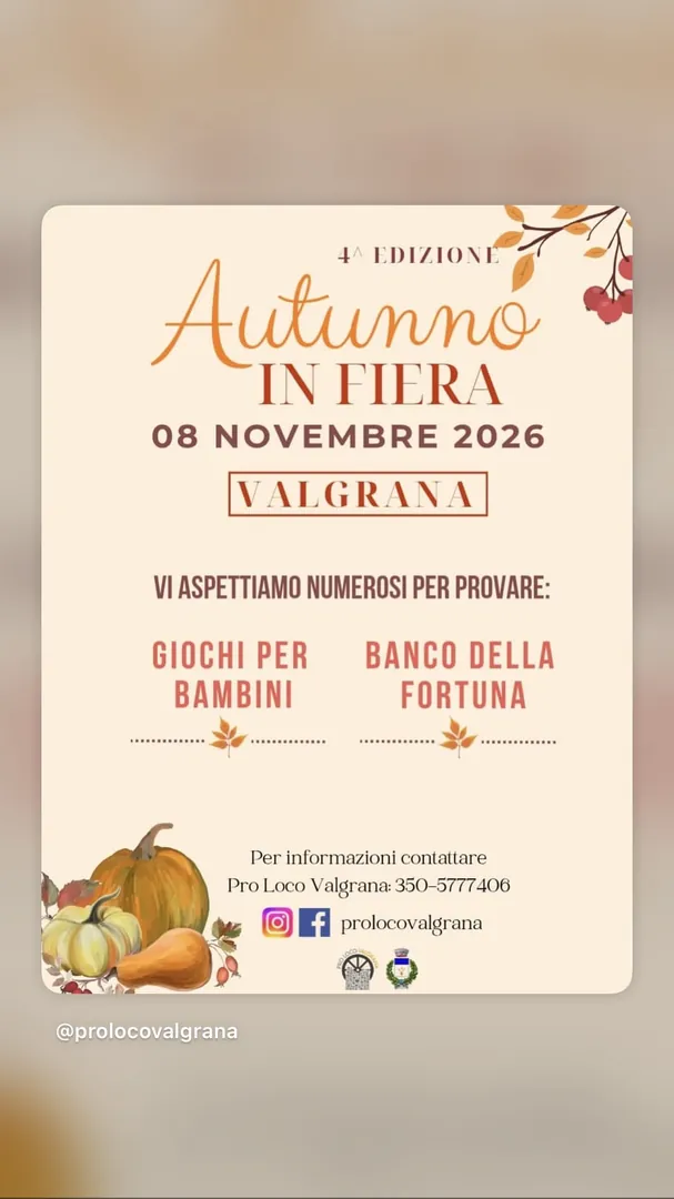 Locandina Autunno in Fiera - Pro Loco Valgrana