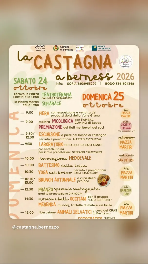 Locandina La Castagna a Berness 2026