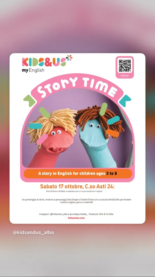 Locandina Story Time - Kids&Us Alba