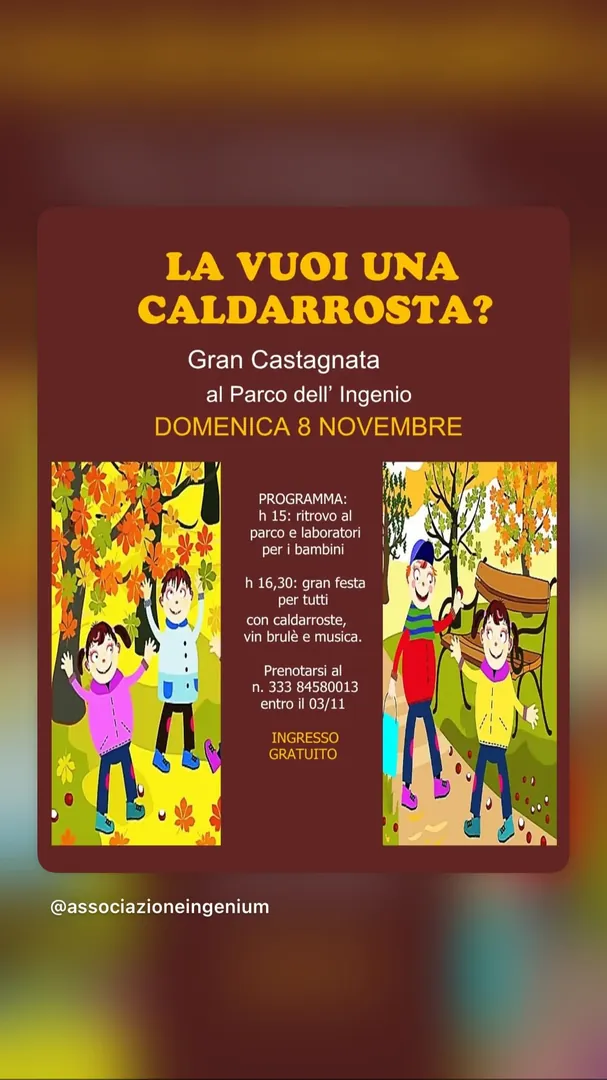 Locandina Gran Castagnata al Parco dell'Ingenio