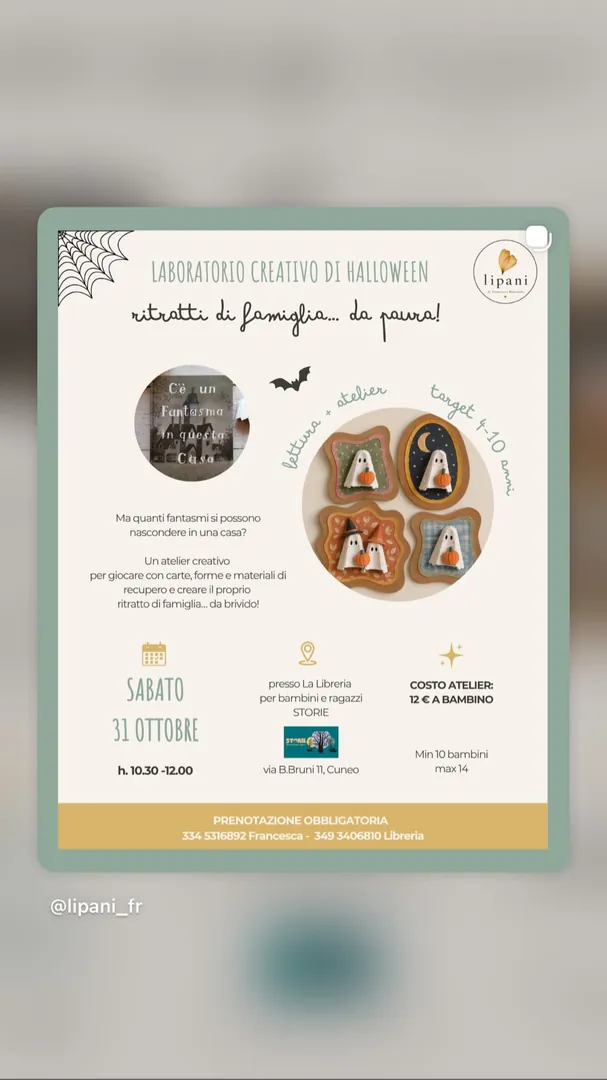 Locandina Laboratorio Creativo di Halloween - Ritratti di Famiglia... da Paura! - Lipani