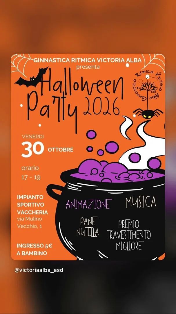 Locandina Halloween Party 2026 - Ginnastica Ritmica Victoria Alba
