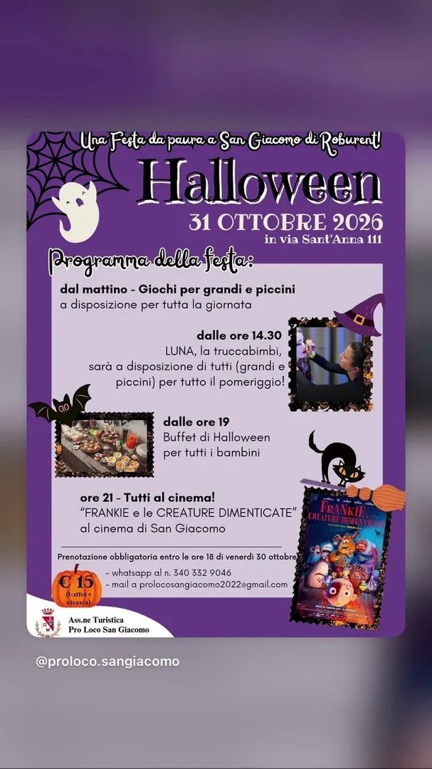 Locandina Halloween a San Giacomo di Roburent