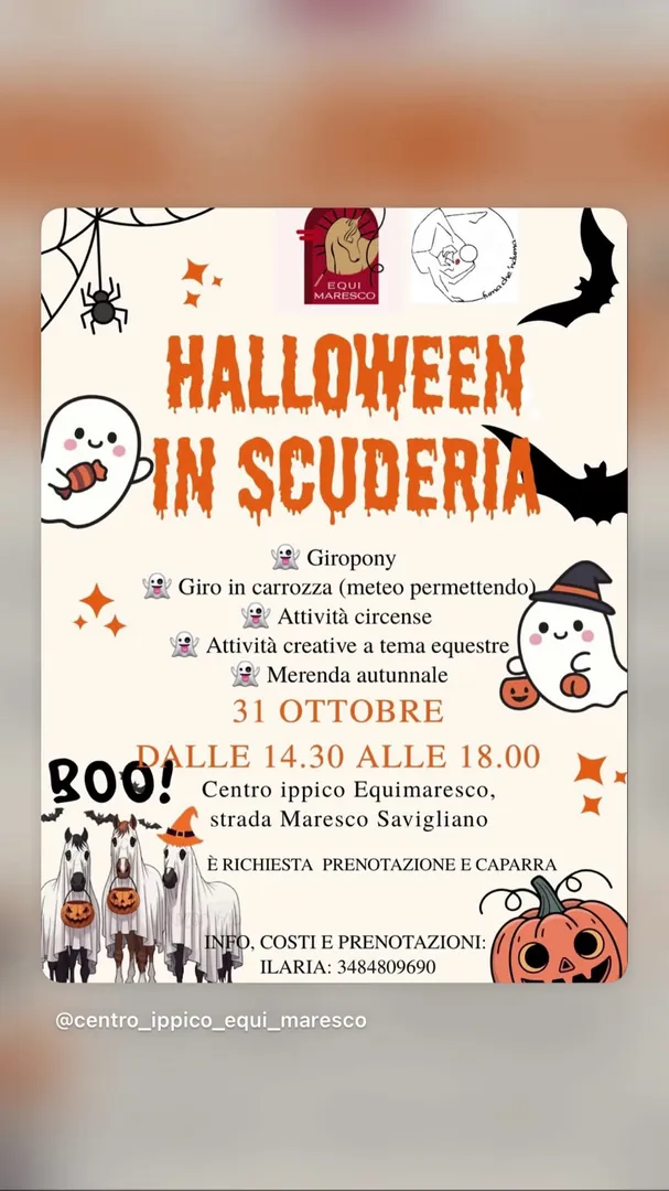 Locandina Halloween in Scuderia - Centro Ippico Equimaresco