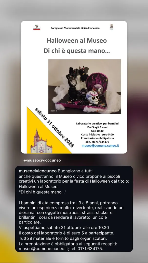 Locandina Halloween al Museo - Di chi è questa mano...