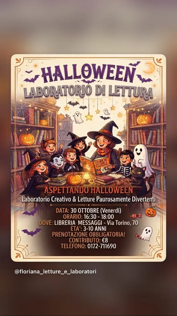 Locandina Aspettando Halloween - Laboratorio Creativo & Letture Paurosamente Divertenti