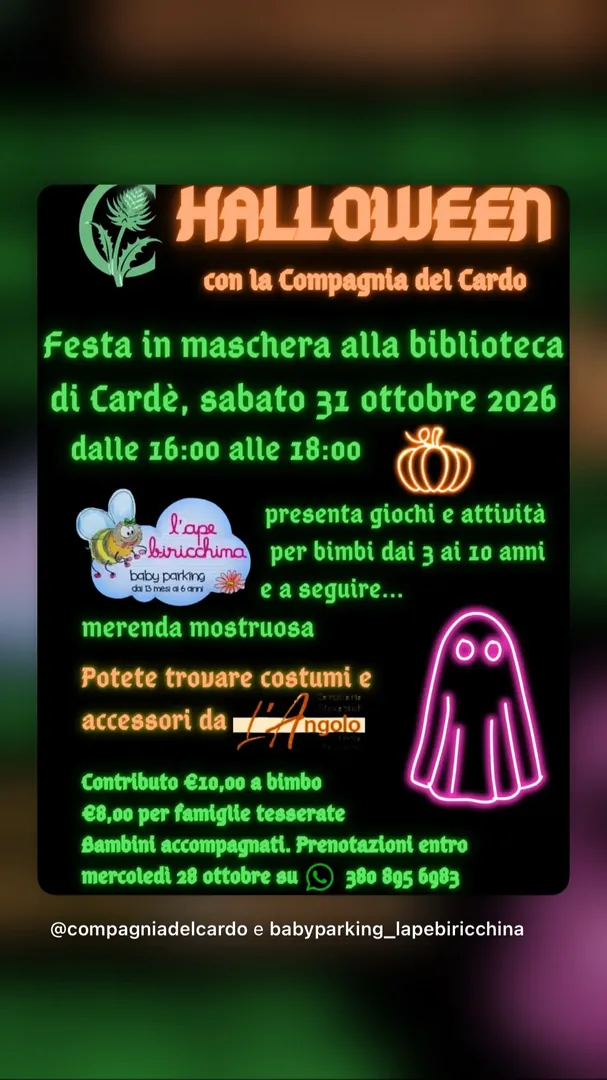 Locandina Halloween con la Compagnia del Cardo - Festa in maschera