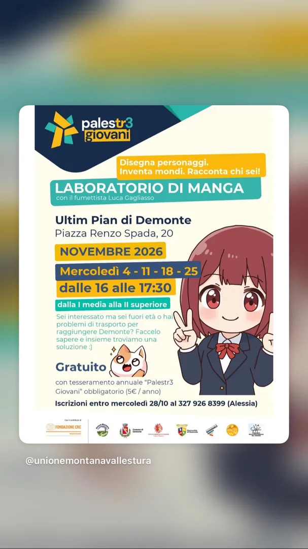 Locandina Laboratorio di Manga - Palestr3 Giovani