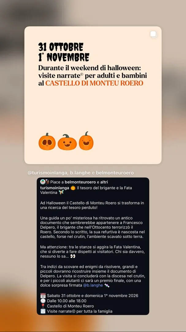 Locandina Il tesoro del brigante e la Fata Valentina - Visite narrate al Castello di Monteu Roero