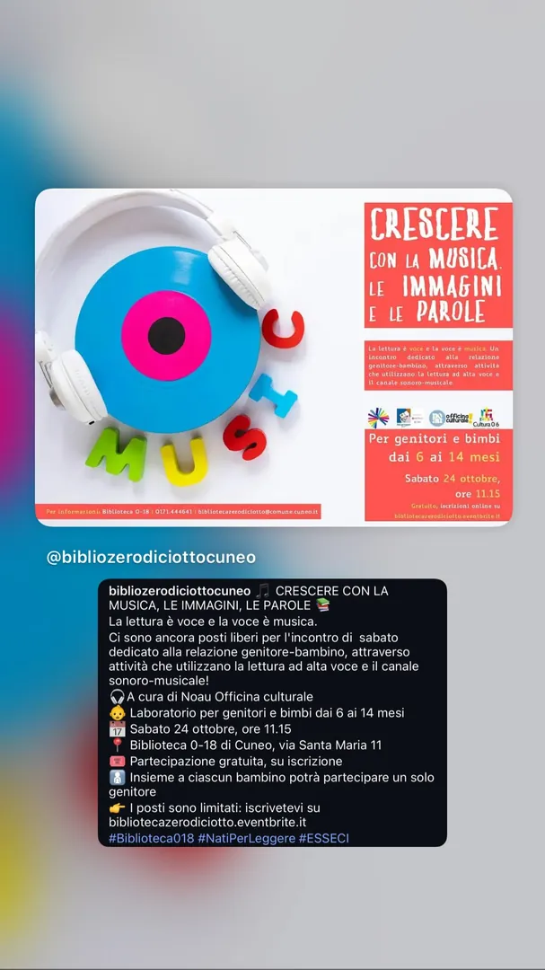 Locandina Crescere con la Musica, le Immagini e le Parole