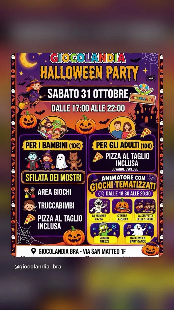 Locandina Halloween Party - Giocolandia Bra