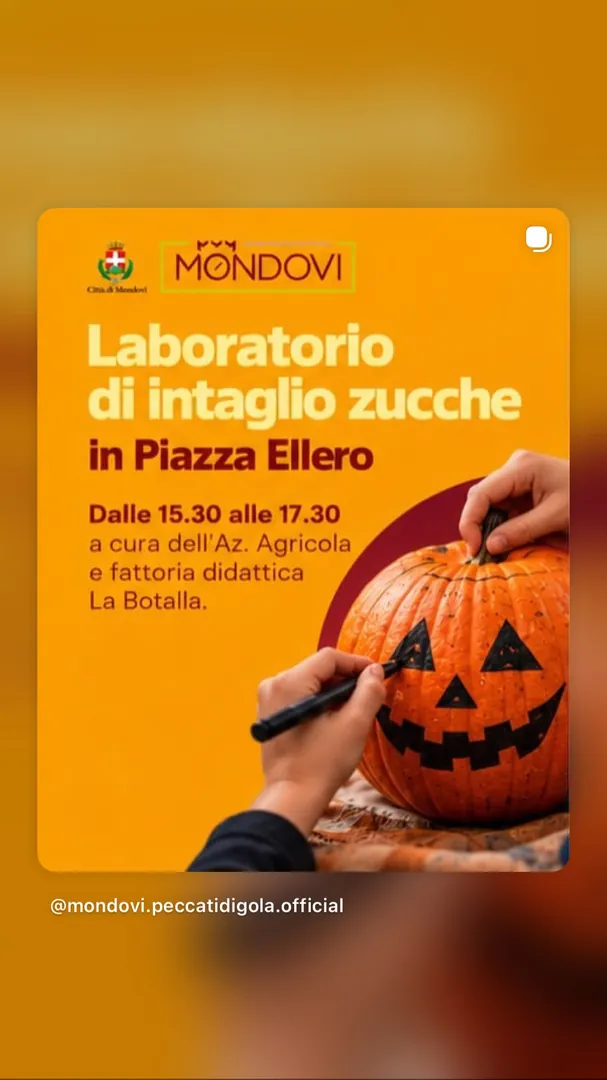 Locandina Laboratorio di intaglio zucche - Az. Agricola e fattoria didattica La Botalla