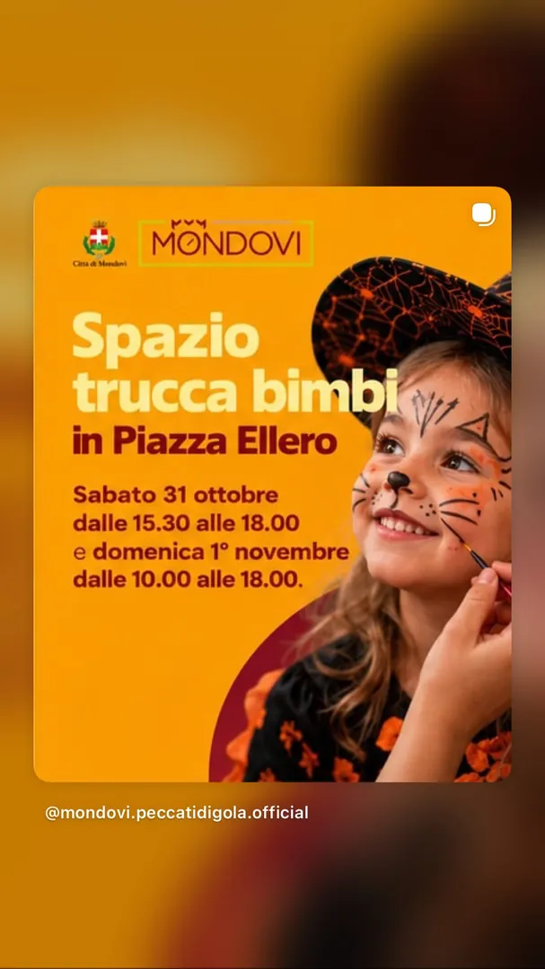 Locandina Spazio trucca bimbi in Piazza Ellero