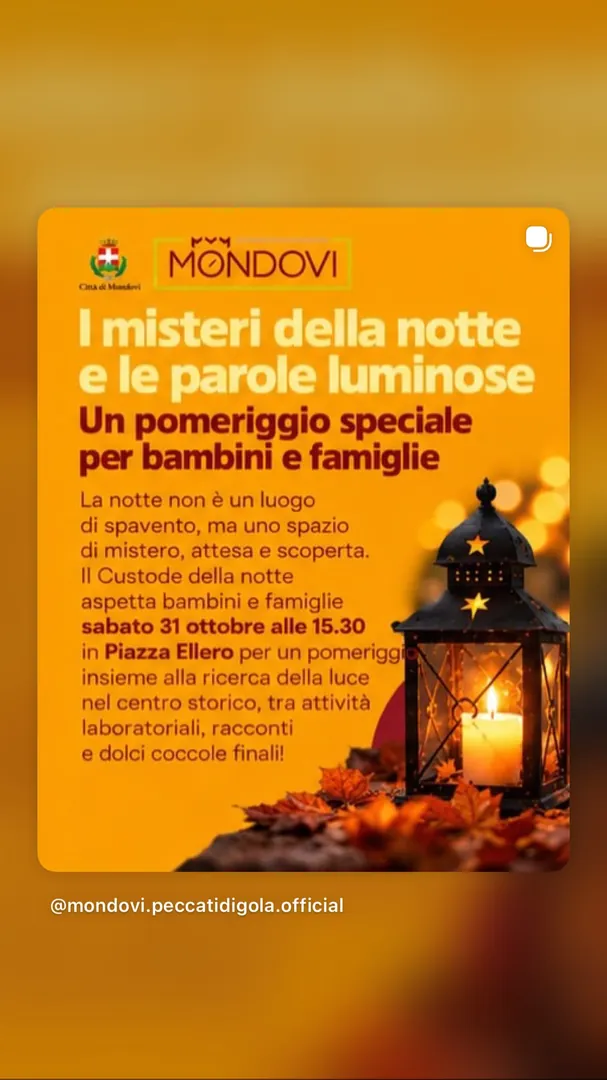 Locandina I misteri della notte e le parole luminose - Città di Mondovì