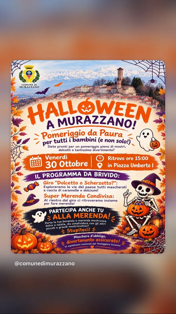 Locandina Halloween a Murazzano - Pomeriggio da Paura - Comune di Murazzano