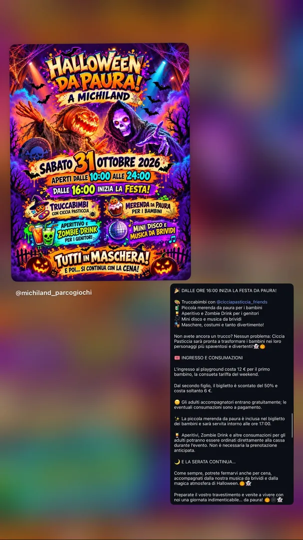 Locandina Halloween da Paura! - Michiland Parco Giochi