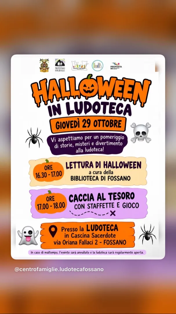 Locandina Halloween in Ludoteca