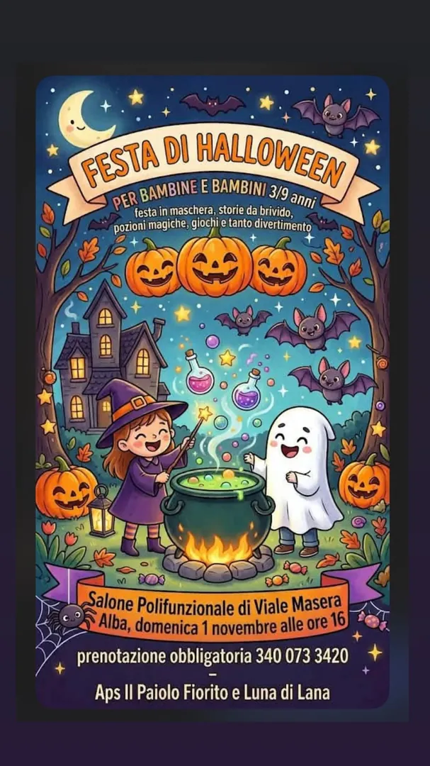 Locandina Festa di Halloween - Aps Il Paiolo Fiorito e Luna di Lana