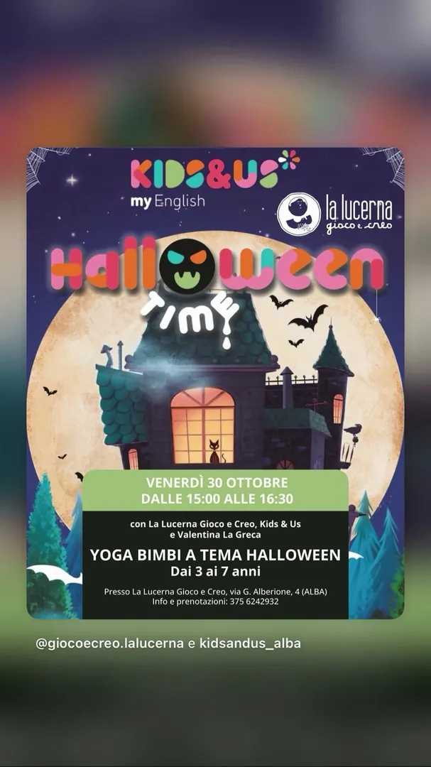 Locandina Halloween Time - Yoga Bimbi a Tema Halloween