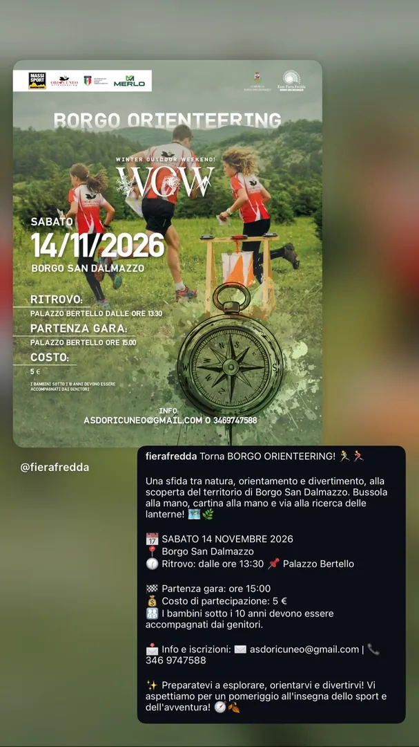Locandina Borgo Orienteering - WOW Winter Outdoor Weekend