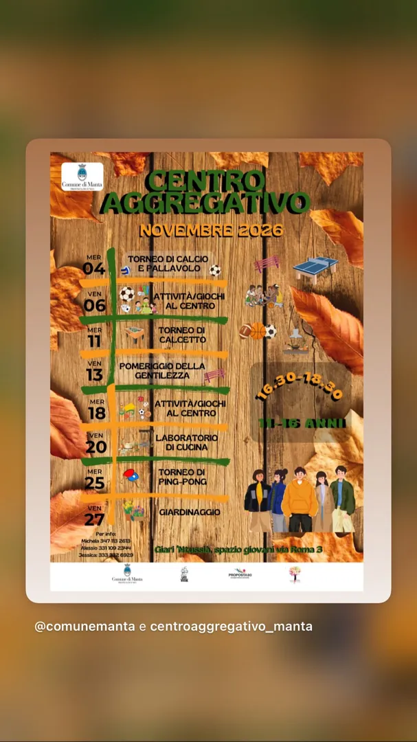 Locandina Giardinaggio - Centro Aggregativo Manta