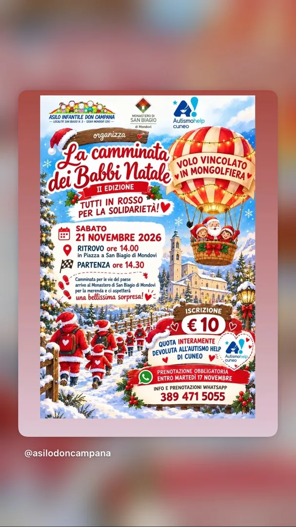 Locandina La Camminata dei Babbi Natale - Asilo Infantile Don Campana