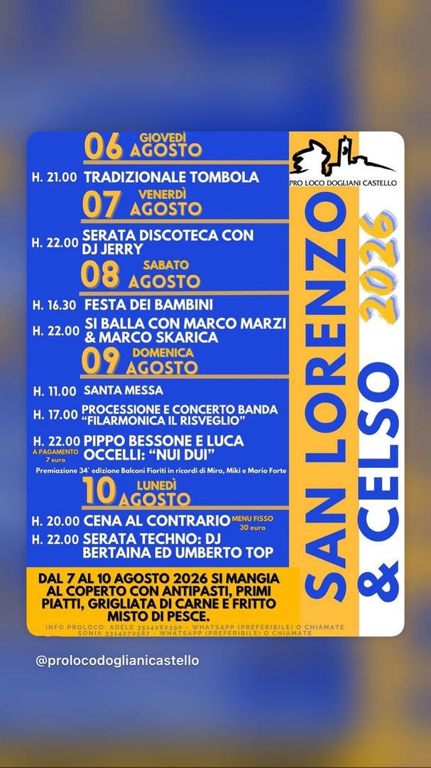 Locandina San Lorenzo & Celso 2026