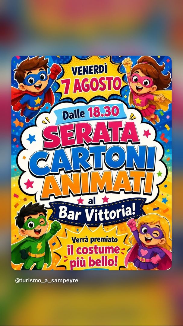 Locandina Serata Cartoni Animati - Bar Vittoria