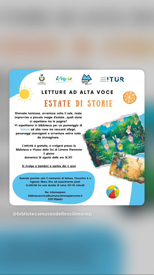 Locandina Letture ad Alta Voce - Estate di Storie